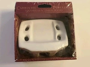 Neu Vintage Lenape Karussell Porzellan Zahnbürste & Becher Halter #422 Knochen B4 - Bild 1 von 6