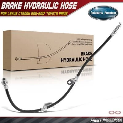 Front Right Brake Hydraulic Hose for Lexus CT200h 2011-2017 Toyota Prius L4 1.8L - Image 1 of 4
