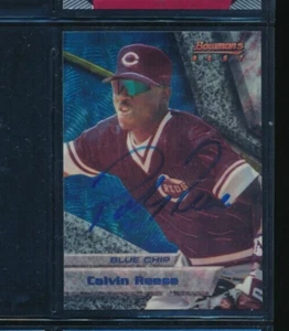 1994 Bowman's Best Blue Chip #9 Pokey Calvin Reese Signed Autograph (GV35) SWSW6 - Picture 1 of 2