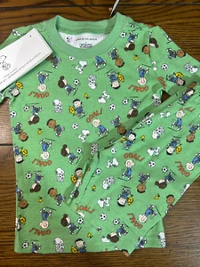 NWT Janie and Jack Peanuts Soccer Friends Good Night Short Pajamas Soccer Size 4 - Picture 1 of 6