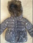 Children?s Place Puffer Gray w/stars Hooded Jacket Coat Kids Size 18-24 Months