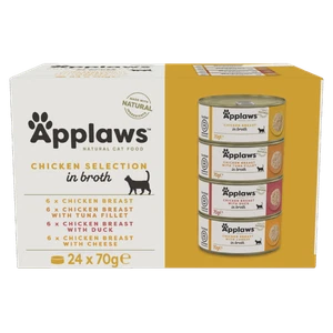 24 x 70g Applaws Natural Wet Cat Food Tins Chicken Selection Multipack in Broth - Picture 1 of 6