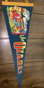 1940’s-1950’s Ozarks Missouri Banner Souvenir Travel + Souvenir Pennant - Picture 1 of 1