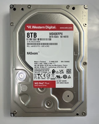 WD 8TB WD Red Plus NAS Internal Hard Drive HDD - 5640 RPM SATA 6 Gb/s WD80EFPX - Image 1 of 4