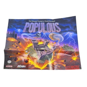 Populous SNES Poster Acclaim 1991 Nintendo Super Nintendo Werbung - Bild 1 von 2