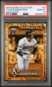Tyler Soderstrom 2024 Topps Gilded Collection #18 Gold Wave #/75. Athletics. - Imagen 1 de 3