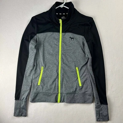 Chaqueta de Entrenamiento Victoria's Secret ROSA Ultimate Talla XS Cremallera Completa Negra Gris Neón Foto 1 de 4