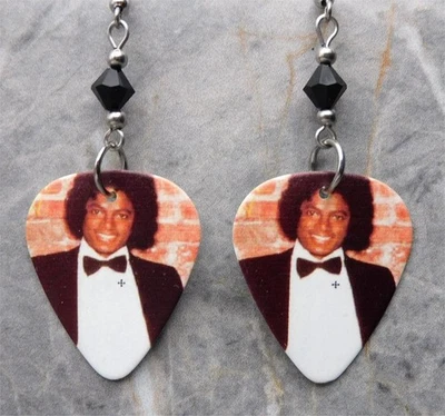 Pendientes de guitarra Michael Jackson con cristales de Swarovski negros Foto 1 de 4