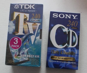 Lot de 4 Cassettes Video Vierge VHS 240 MN / Video tape , Neuves sous blister - Imagen 1 de 2