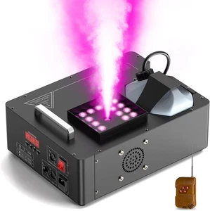 1500W Fog Machine with Lights 24 RGB LED Stage Lighting Vertical Halloween Smoke - Picture 1 of 9