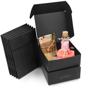 Karton Geschenkboxen Schwarz (20 Stk) – Schachteln 12 x 12 x 5cm Pappschachteln - Bild 1 von 8