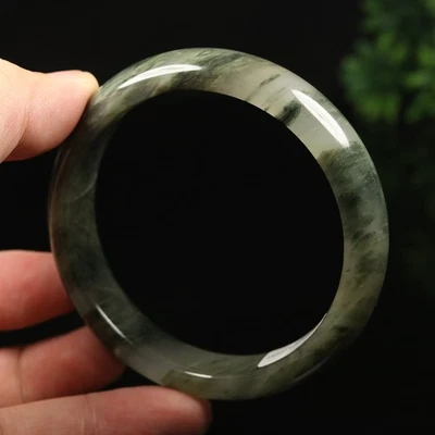 Brazalete Brazalete 62mm Certificado Grado A 100% Natural Blanco Verde Jade Helado 14063 Foto 1 de 4