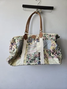 Vtg 90's Gitano Large Duffle Bag Canvas Floral Handles Shoulder Strap Zipper - Picture 1 of 13