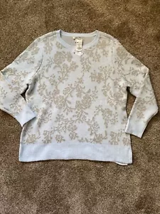 NWT Croft And Barrow Womens Soft Sweater Light Blue Silver XXL Plus Size - Picture 1 of 7