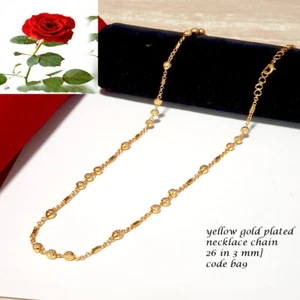 vergoldete Perlen Kette Halskette lang 26" Indianerschmuck dünn Stilcode ba9 - Bild 1 von 4