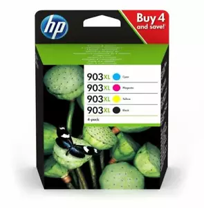 Paquete de 4 cartuchos de tinta de impresora originales HP 903XL 3HZ51AE BK/C/Y/M 2018 - sin caja - Imagen 1 de 1
