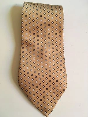 Men's 100% Silk Neck Tie PERRY ELLIS Portfolio Classic Gold Diamonds - Image 1 of 4