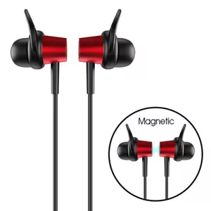 Magnetisches Bluetooth Kopfhörer Headset mit Mikrofon in rot - Bild 1 von 4