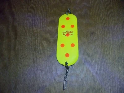 Vtg Gold Star 6" Dodger/Flasher Yellow/Orange Dots Very Clean   12/25 - Image 1 of 2