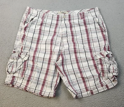 Pantalones Cortos de Carga a Cuadros para Hombres Talla 40 Rojo Negro Blanco Informales Bolsillos Exterior Escuela Foto 1 de 4