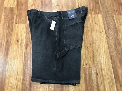 MENS 36 - NEW Gap Carpenter 9" Denim Shorts Black - Image 1 of 4