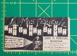 Tarjeta de visita Magic Vintage coleccionable John H. Percival Magician R.I. - Imagen 1 de 6