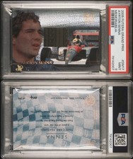 2005 Futera Grand Prix Ayrton Senna DM17 PSA 9 F1 Formula 1 Relic Card