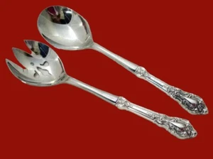 Eloquence by Lunt Sterling Silver Handle Custom Made Salad Set Servers - Picture 1 of 2