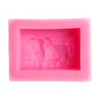 Elephant Family Soap Mold Handmade Silicone Bar Art Craft Molds