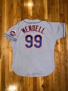 TURK WENDELL Russell Athletic AUTHENTIC NEW YORK METS 1997 Grey Jersey 52 Piazza - Picture 1 of 6