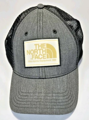 Sombrero de camionero The North Face gris/dorado con logotipo malla a presión trasero - OS - USADO EN EXCELENTE ESTADO Foto 1 de 4
