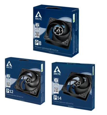 Lüfter 80 120 140 mm ARCTIC P8 P12 P14 schwarz Gehäuselüfter Ventilator - Bild 1 von 4