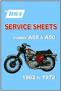 BSA Workshop Service Sheets A65 & A50 Twins 1962 to 1972 FACTORY Hints and Tips - Picture 1 of 5