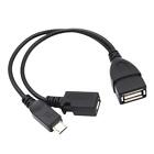 2xMicro USB Male to USB Female Host OTG Cable + Micro USB Adapter Y Splitter