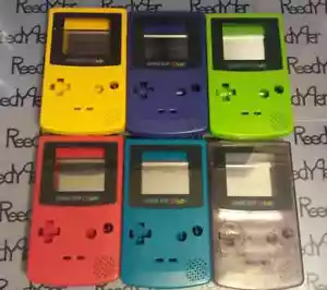 Scegli un colore PRODUTTORE DI APPARECCHIATURE ORIGINALI USATO Nintendo Gameboy GBC alloggiamento sistema parti guscio anteriore posteriore - Foto 1 di 9