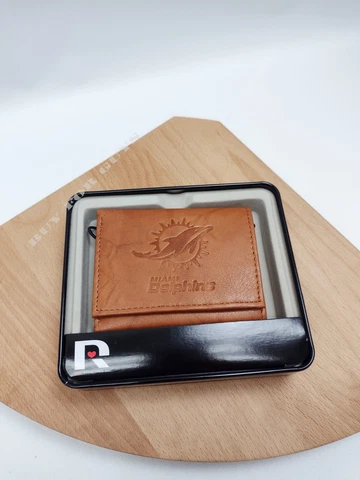 Miami Dolphins NFL Embossed Leather Trifold Wallet Cover