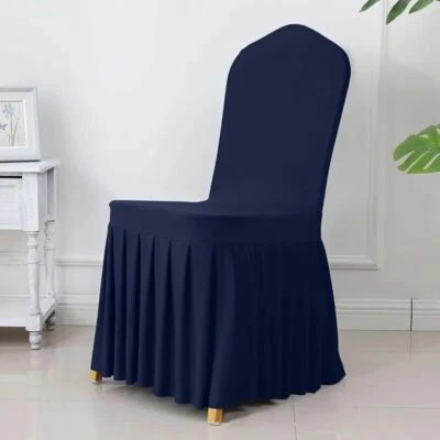 1/2/4/6Pcs Pleated Skirt Chair Covers Party Weddings Banquet Wedding Chair Cover - Image 1 of 4