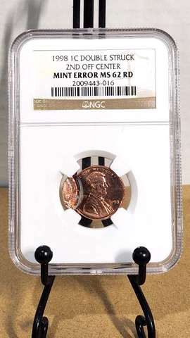 1998 Lincoln Cent Double Struck 2nd Off Center Error NGC M62RD #2009443-016 Cover