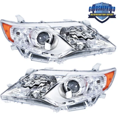 Projetor de farol Toyota Camry lateral esquerdo e direito cromado transparente para 2012 2013 2014 - Imagem 1 de 4