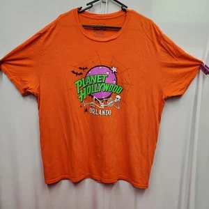 Planet Hollywood Orlando Orange Halloween T-Shirt SZ 3XL 25"x30" - Picture 1 of 15