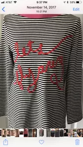 NWT Kate Spade Harbor Brigitte Long Sleeve Blouse Size 10 - Picture 1 of 2