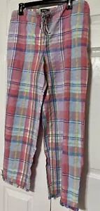 Pantalones de pijama Lauren Ralph Lauren L a cuadros Seersucker logotipo de cadera dobladillo con volantes algodón - Imagen 1 de 6