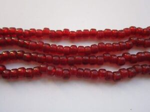 Red Translucent Glass Crow Pony Beads Jewelry Craft Bead 100 pcs 9 x 6MM