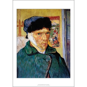 Self-Portrait w. Bandaged Ear Art Print – Vincent Van Gogh 1889 – 3 sizes Poster - Picture 1 of 2