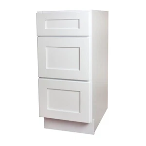 21" White Shaker 3- Drawer Base Cabinet - Picture 1 of 3