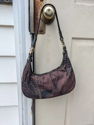 Y2K L.A.M.B. LeSportSac 单肩包 Lamb Gwen Stefani 黑色棕色缺链 — 第 1/4 张图片