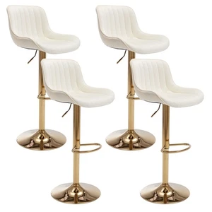 Kiztir Velvet Bar Stools Set of 4, Adjustable Counter Height Bar Stools with - Picture 1 of 9