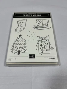 Stampin' Up! "Festive Words" Cling Stamp Set - Picture 1 of 4