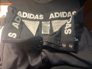Adidas Womens Softball Pants Medium Black Aeroready Stretch Pocket Snap - Picture 1 of 4