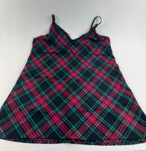 Victoria's Secret Lace Trim Night Gown Plaid W/ VS Logo Green Size XXL NWT - Bild 1 von 8